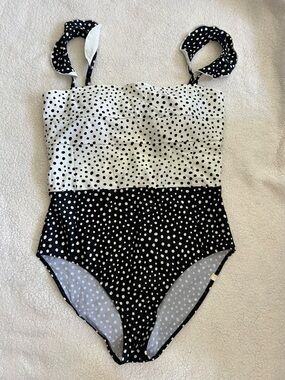 summersalt Black and White Polka Dot One-Piece Swimsuit